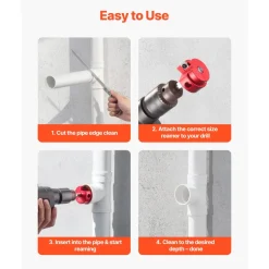 VEVOR PVC Pipe Reamer Kit, 5-Piece, PVC Fitting Socket Saver, Includes 1-1/4