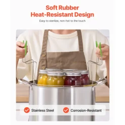 VEVOR 21 QT Canning Pot with Rack and Lid, Stainless Steel Waterbath Canner with Dual Handle and Glass Lid, Compatible with All Cooktops: Induction, Gas, Electric, Glass, Ceramic, Halogen