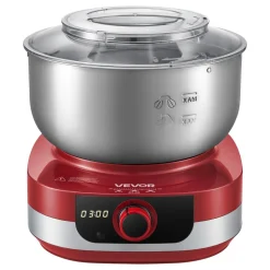 VEVOR 5.3 Qt Electric Dough Maker 500W Stand Mixer Removable Lid, Stepless Speed Adjustment Food Kitchen Mixer with Stainless Steel Bowl, Dough Hook, Whisk, Beater, for Pizza Bread Pasta Mochi