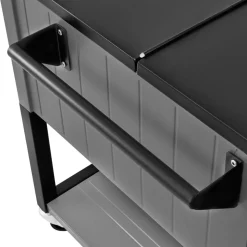 VEVOR 80QT Rolling Ice Chest, Holds up to 50 Bottles / 110 Cans, Portable Patio Party Bar Drink Cooler Cart with Bottom Shelf & Foldable Side Shelves, Beverage Pool with Swivel Wheels & Bottle Opener