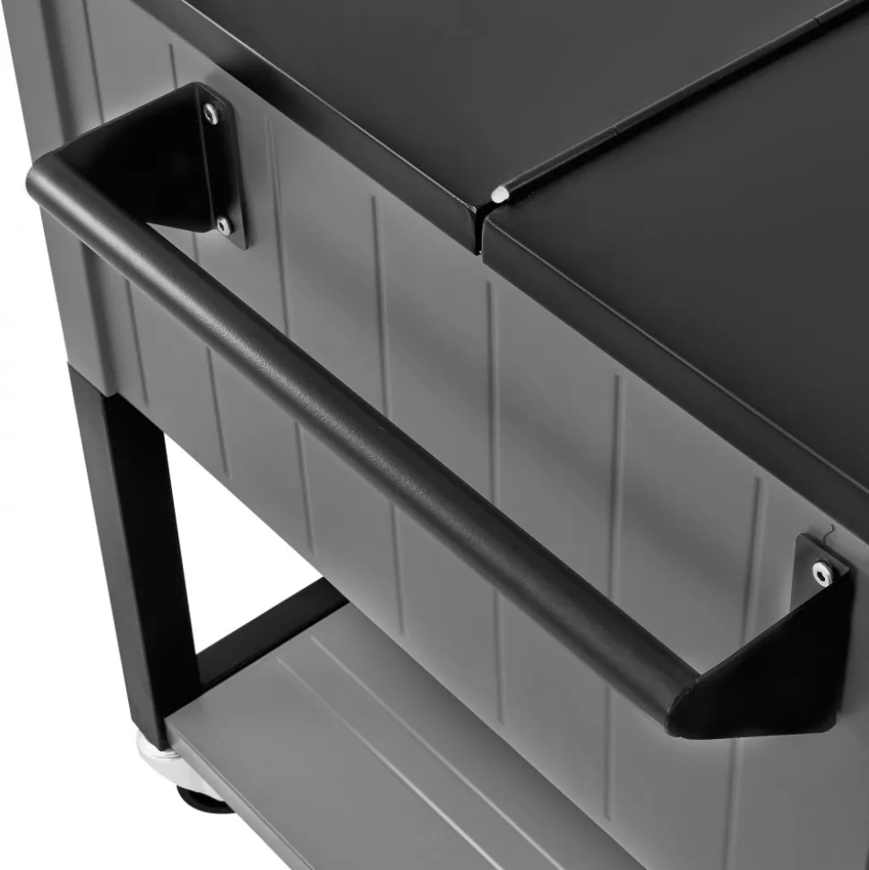 VEVOR 80QT Rolling Ice Chest, Holds up to 50 Bottles / 110 Cans, Portable Patio Party Bar Drink Cooler Cart with Bottom Shelf & Foldable Side Shelves, Beverage Pool with Swivel Wheels & Bottle Opener