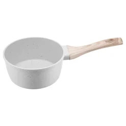 VEVOR 1.5 QT Saucepan, Nonstick Saucepan with Tempered Glass Lid, Multipurpose Cooking Sauce Pot with Detachable Handle, Sauce Pan Small Kitchen Cooking Pot with Coating, Induction Compatible, White