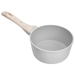 VEVOR 1.5 QT Saucepan, Nonstick Saucepan with Tempered Glass Lid, Multipurpose Cooking Sauce Pot with Detachable Handle, Sauce Pan Small Kitchen Cooking Pot with Coating, Induction Compatible, White
