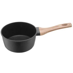 VEVOR 1.5 QT Saucepan, Nonstick Saucepan with Tempered Glass Lid, Multipurpose Cooking Sauce Pot with Detachable Handle, Sauce Pan Small Kitchen Cooking Pot with Coating, Induction Compatible, Black
