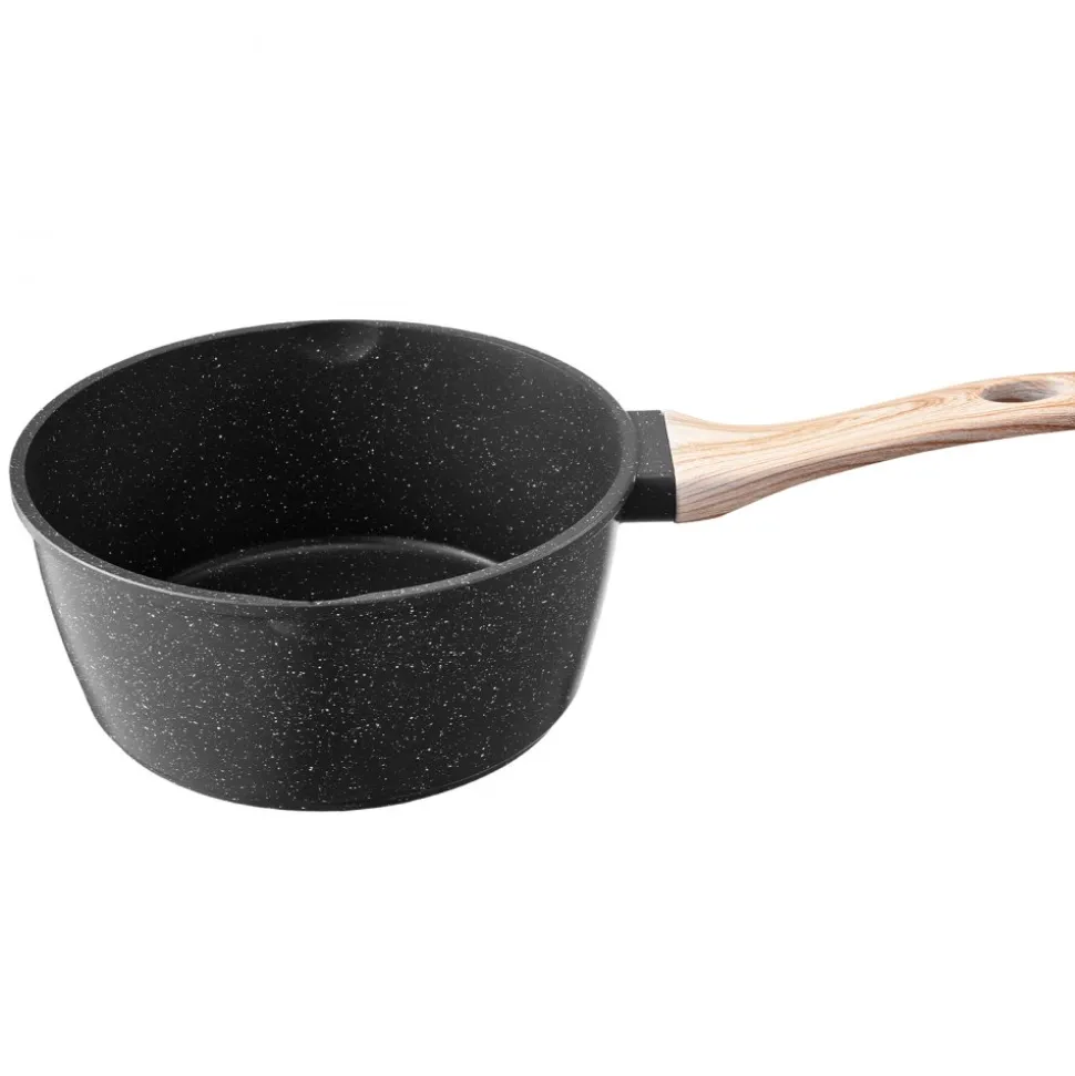 VEVOR 2.5 QT Saucepan, Nonstick Saucepan with Tempered Glass Lid, Multipurpose Cooking Sauce Pot with Detachable Handle, Sauce Pan Small Kitchen Cooking Pot with Coating, Induction Compatible, Black