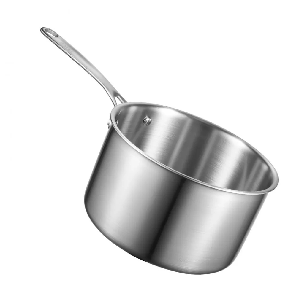 VEVOR 4 QT Saucepan, Stainless Steel Saucepan with Glass Lid, Multipurpose Nonstick Stainless Steel Small Cooking Sauce Pot with Ergonomic Handle, Friendly for Oven, Dishwasher, Induction Cooker