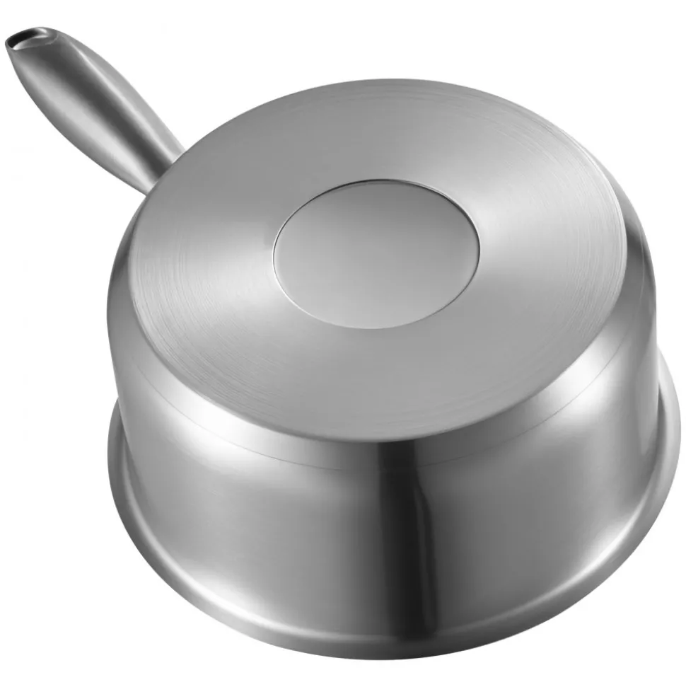 VEVOR 2.5 QT Saucepan with Steamer, Stainless Steel Saucepan with Glass Lid, Multipurpose Nonstick Stainless Steel Sauce Pot with Ergonomic Handle, Friendly for Oven, Dishwasher, Induction Cooker
