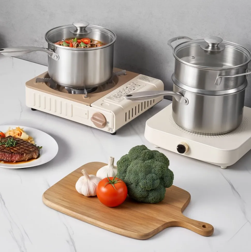 VEVOR 2.5 QT Saucepan with Steamer, Stainless Steel Saucepan with Glass Lid, Multipurpose Nonstick Stainless Steel Sauce Pot with Ergonomic Handle, Friendly for Oven, Dishwasher, Induction Cooker
