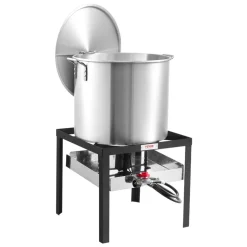 VEVOR 60 Qt Seafood Boiling Kit with Strainer, Outdoor Seafood Boil Pot and Basket, Cooking Set for Crab Crawfish Lobster Boiling, Aluminum Stockpot with 100,000 BTUs Propane Burner and Steamer Rack