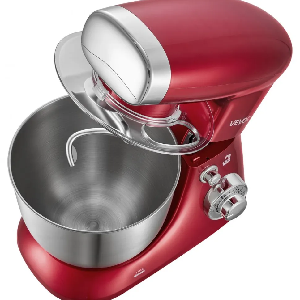 VEVOR 4.2 Qt Tilt Head Stand Mixer 400W Electric Dough Mixer, 6 Speeds Food Kitchen Mixer with Stainless Steel Bowl, Splash Guard, Dough Hook, Whisk, Beater, for Baking Mixing Whipping