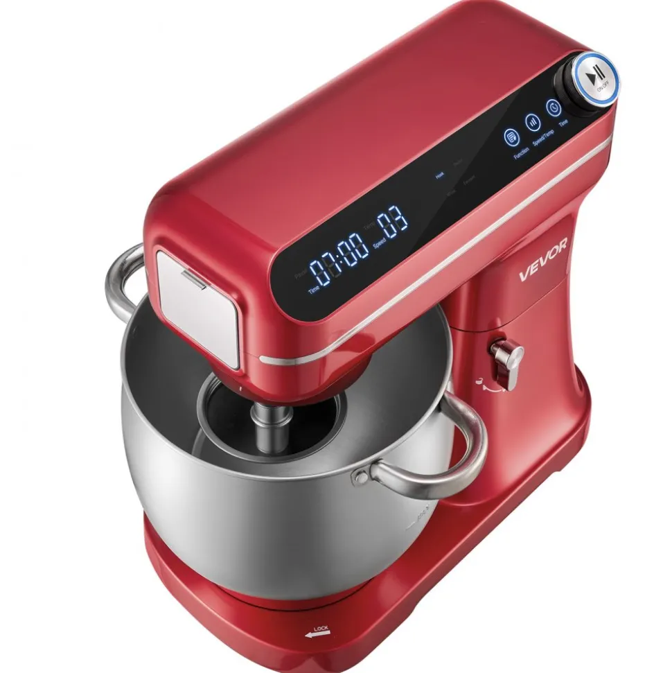 VEVOR 7.4 Qt Tilt Head Stand Mixer 500W Electric Dough Mixer, 12 Speeds Food Kitchen Mixer with Stainless Steel Bowl, Splash Guard, Dough Hook, Whisk, Beater, for Baking Mixing