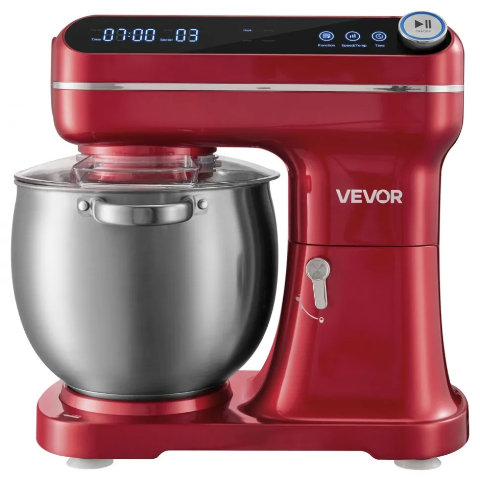 VEVOR 7.4 Qt Tilt Head Stand Mixer 500W Electric Dough Mixer, 12 Speeds Food Kitchen Mixer with Stainless Steel Bowl, Splash Guard, Dough Hook, Whisk, Beater, for Baking Mixing
