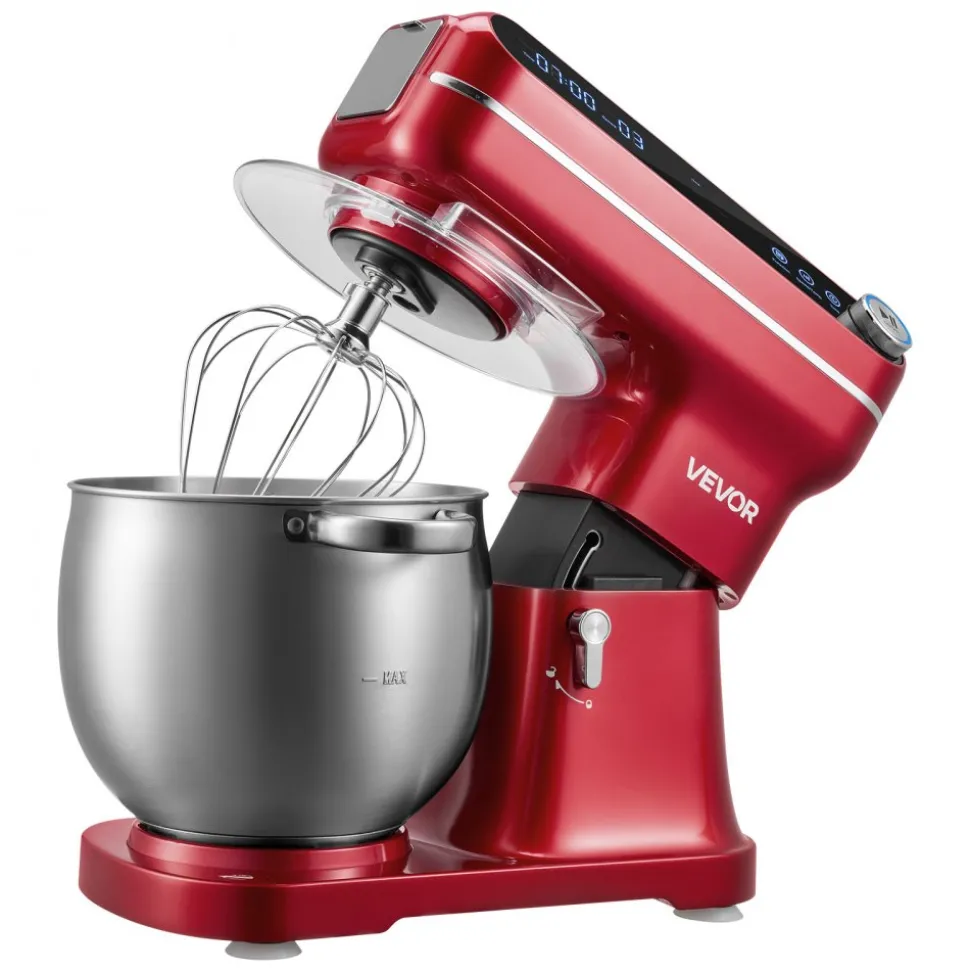 VEVOR 7.4 Qt Tilt Head Stand Mixer 500W Electric Dough Mixer, 12 Speeds Food Kitchen Mixer with Stainless Steel Bowl, Splash Guard, Dough Hook, Whisk, Beater, for Baking Mixing