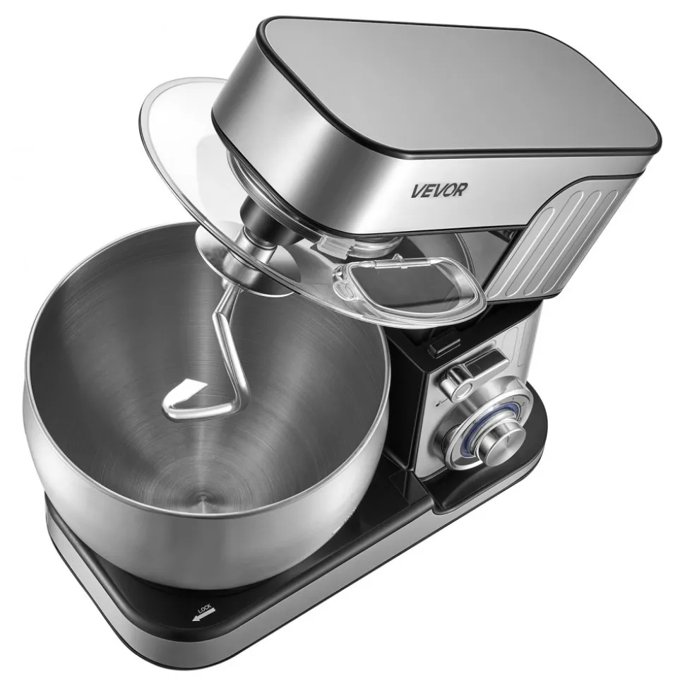VEVOR 7.4 Qt Tilt Head Stand Mixer 500W Electric Dough Mixer, 6 Speeds with Pulse Food Kitchen Mixer with Stainless Steel Bowl, Splash Guard, Dough Hook, Whisk, Beater, for Baking Mixing