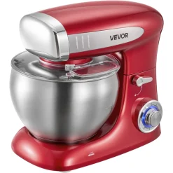VEVOR 7.4 Qt Tilt Head Stand Mixer 500W Electric Dough Mixer, 6 Speeds with Pulse Food Kitchen Mixer with Stainless Steel Bowl, Splash Guard, Dough Hook, Whisk, Beater, for Baking Mixing