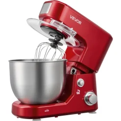 VEVOR 5.3 Qt Tilt Head Stand Mixer 400W Electric Dough Mixer, 10 Speeds Food Kitchen Mixer with Stainless Steel Bowl, Splash Guard, Dough Hook, Whisk, Beater, for Baking Mixing