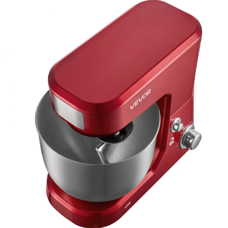 VEVOR 5.3 Qt Tilt Head Stand Mixer 400W Electric Dough Mixer, 10 Speeds Food Kitchen Mixer with Stainless Steel Bowl, Splash Guard, Dough Hook, Whisk, Beater, for Baking Mixing