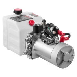 VEVOR 4 Quart Hydraulic Power Unit, Single Acting Dump Trailer Pump, 3200 PSI Max Relief Pressure & 0.91 GPM Flow Rate, DC 12V Hydraulic Pump with Metal Reservoir for Dump Trailer Car Lifting