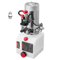 VEVOR 4 Quart Hydraulic Power Unit, Single Acting Dump Trailer Pump, 3200 PSI Max Relief Pressure & 0.91 GPM Flow Rate, DC 12V Hydraulic Pump with Metal Reservoir for Dump Trailer Car Lifting