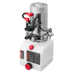 VEVOR 4 Quart Hydraulic Power Unit, Single Acting Dump Trailer Pump, 3200 PSI Max Relief Pressure & 0.91 GPM Flow Rate, DC 12V Hydraulic Pump with Metal Reservoir for Dump Trailer Car Lifting