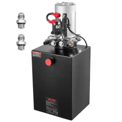 VEVOR 20 Quart Hydraulic Power Unit, Double Acting Dump Trailer Pump, 3200 PSI Max Relief Pressure & 0.91 GPM Flow Rate, DC 12V Hydraulic Pump with Metal Reservoir for Dump Trailer Car Lifting