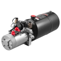 VEVOR 8 Quart Hydraulic Power Unit, Double Acting Dump Trailer Pump, 3200 PSI Max Relief Pressure & 0.91 GPM Flow Rate, DC 12V Hydraulic Pump with Metal Reservoir for Dump Trailer Car Lifting