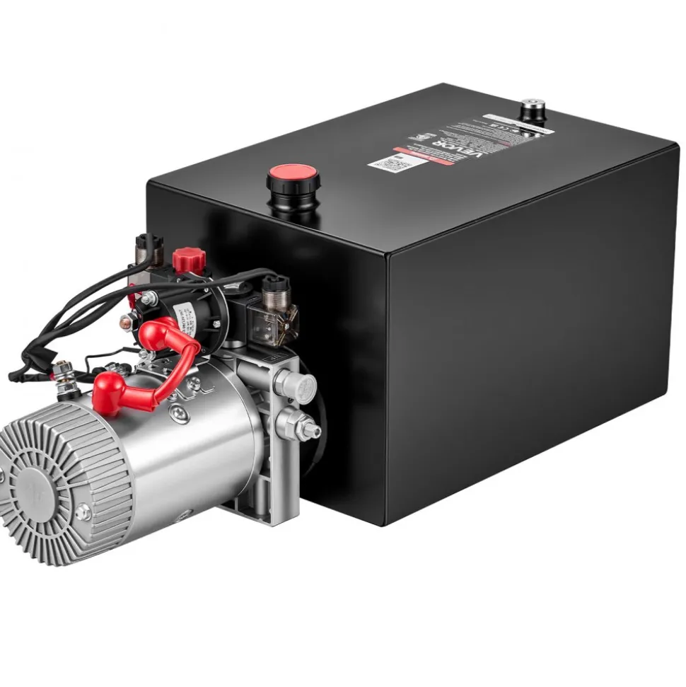 VEVOR 20 Quart Hydraulic Pump, Double Acting Dump Trailer Pump, 3200PSI Max Relief Pressure, 0.91 GPM Flow Rate, DC12V 1.6KW Hydraulic Power Unit for Dump Trailer Car Lifting (Horizontal Installation)