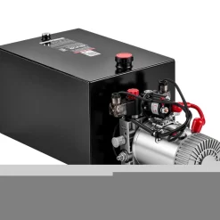 VEVOR 20 Quart Hydraulic Pump, Double Acting Dump Trailer Pump, 3200PSI Max Relief Pressure, 0.91 GPM Flow Rate, DC12V 1.6KW Hydraulic Power Unit for Dump Trailer Car Lifting (Horizontal Installation)