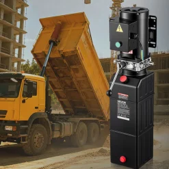 VEVOR 15 Quart Hydraulic Pump, 2.2KW Hydraulic Motor Dump Trailer Pump Single Acting, 3200 PSI Max Relief Pressure, 1.7 GPM Flow Rate, AC220-240V Hydraulic Power Unit Car Lift (Vertical Installation)