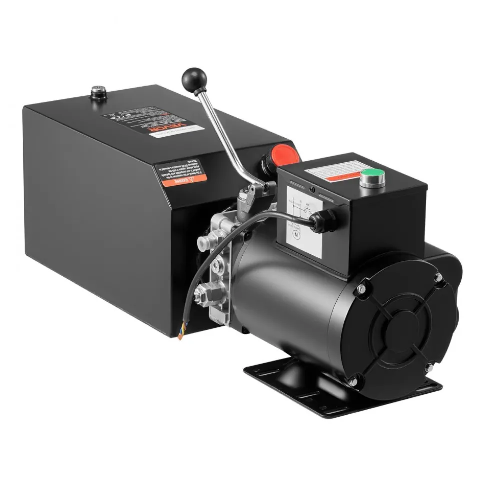VEVOR 15 Quart Hydraulic Pump, 2.2KW Hydraulic Motor Dump Trailer Pump Single Acting, 3200 PSI Max Relief Pressure, 1.7 GPM Flow Rate, AC220-240V Hydraulic Power Unit Car Lift (Vertical Installation)