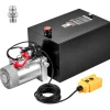 VEVOR 7 Quart Hydraulic Pump, Single Acting Dump Trailer Pump, 3200PSI Max Relief Pressure, 0.91 GPM Flow Rate, DC 12V 1.6KW Hydraulic Power Unit for Dump Trailer Car Lifting (Horizontal Installation)