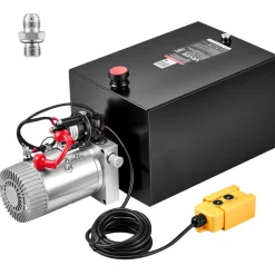 VEVOR 20 Quart Hydraulic Pump, Single Acting Hydraulic Power Unit, 3200 PSI Max Relief Pressure, 0.91 GPM Flow Rate, DC12V 1.6KW Power Unit for Dump Trailer Car Lifting (Horizontal Installation)