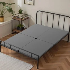 VEVOR Queen Size Bunkie Board, 1.5 in Bed Board Slats with 200D Oxford Cloth, Wooden Mattress Support for Queen Size Bed, Easy Assembly Support under Mattress, 4 Piece, Gray