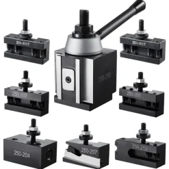VEVOR Quick Change Tool Post Set, 8 Pcs, Includes Lathe Tool Holders, Piston Type Tool Post with Turning Tool Holder Accessories, for Mini Lathe & Metal Lathe 10"-15" Swing, Durable Steel Material