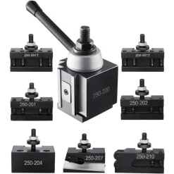 VEVOR Quick Change Tool Post Set, 8 Pcs, Includes Lathe Tool Holders, Piston Type Tool Post with Turning Tool Holder Accessories, for Mini Lathe & Metal Lathe 10