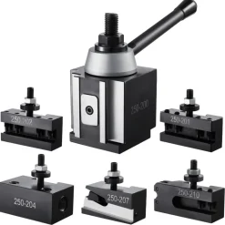 VEVOR Quick Change Tool Post Set, 6 Pcs, Includes Lathe Tool Holders, Wedge Type Tool Post with Turning Tool Holder Accessories, for Mini Lathe & Metal Lathe 10