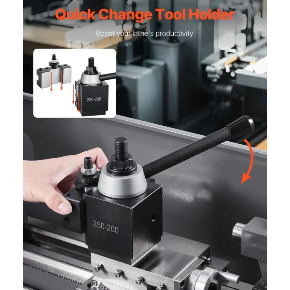 VEVOR Quick Change Tool Post Set, 6 Pcs, Includes Lathe Tool Holders, Wedge Type Tool Post with Turning Tool Holder Accessories, for Mini Lathe & Metal Lathe 10"-15" Swing, Durable Steel Material