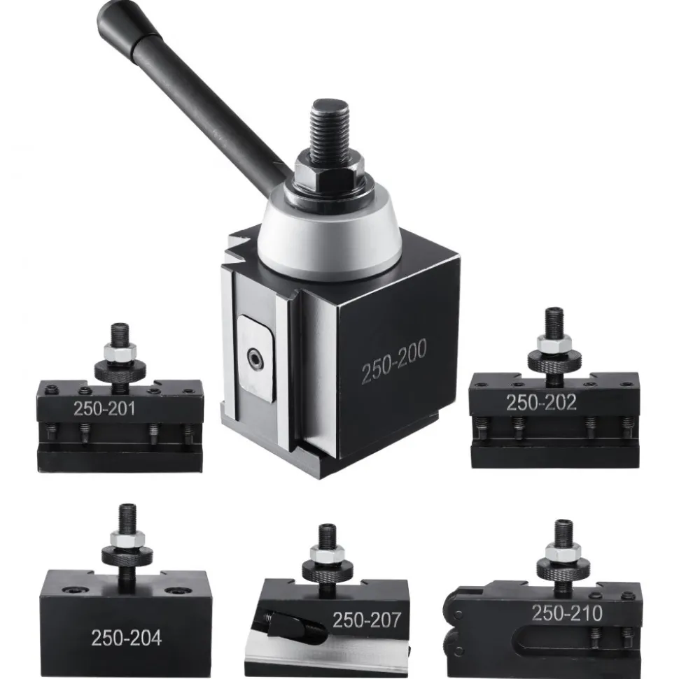 VEVOR Quick Change Tool Post Set, 6 Pcs, Includes Lathe Tool Holders, Wedge Type Tool Post with Turning Tool Holder Accessories, for Mini Lathe & Metal Lathe 10"-15" Swing, Durable Steel Material