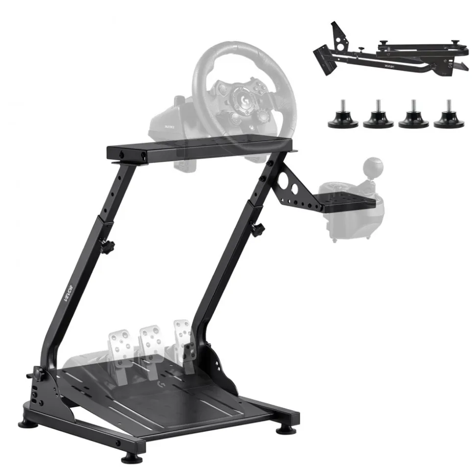 VEVOR Racing Wheel Stand, Adjustable & Foldable Simulator Stand for Logitech G29 G27 G920 G923, Thrustmaster T300RS T300GT T248 TS-PC TSXW Gaming Cockpit,Pedals Simulator NOT Included