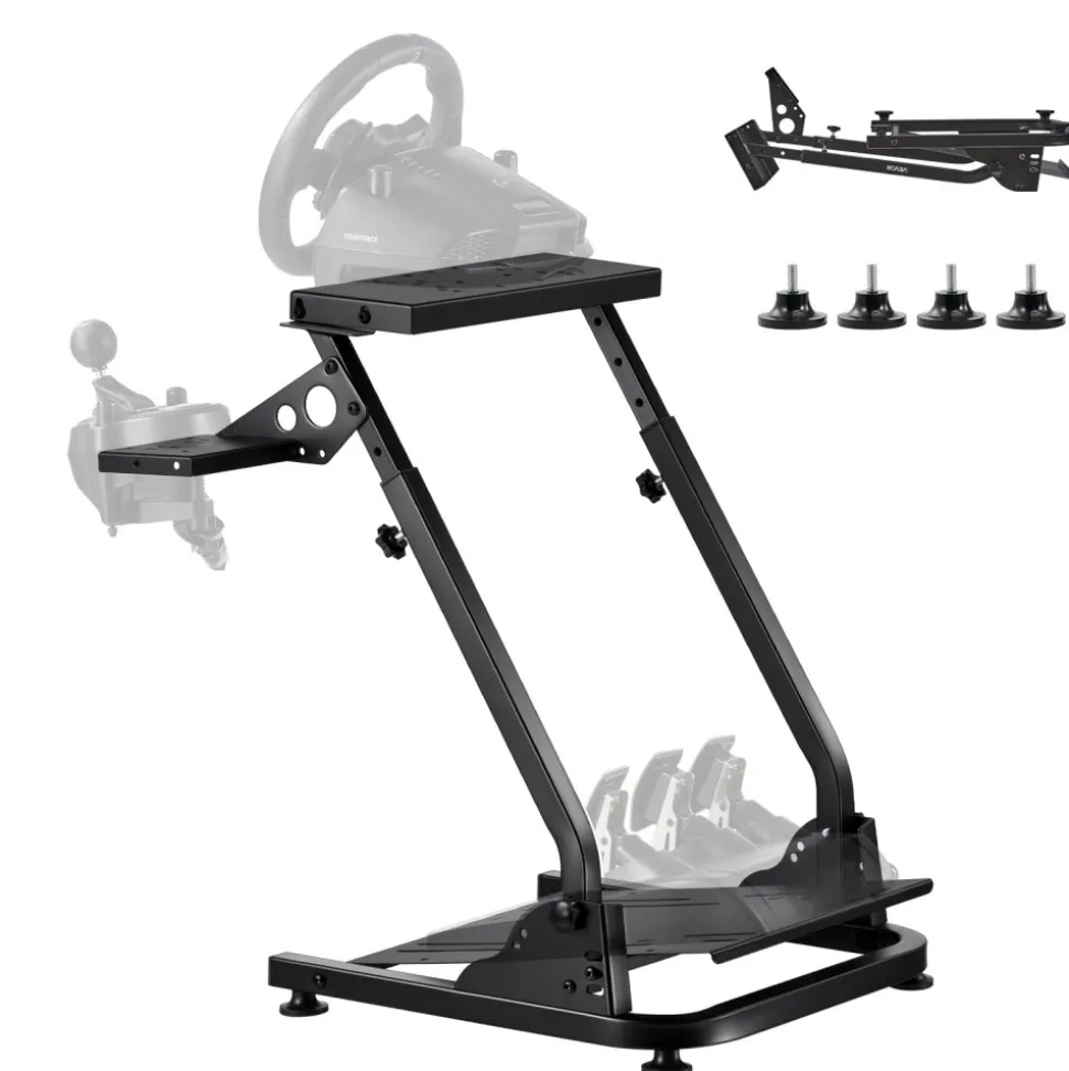 VEVOR Racing Wheel Stand, Adjustable & Foldable Simulator Stand for Logitech G29 G27 G920 G923, Thrustmaster T300RS T300GT T248 TS-PC TSXW Gaming Cockpit,Pedals Simulator NOT Included