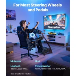 VEVOR Racing Wheel Stand, Adjustable & Foldable Simulator Stand for Logitech G29 G27 G920 G923, Thrustmaster T300RS T300GT T248 TS-PC TSXW Gaming Cockpit,Pedals Simulator NOT Included