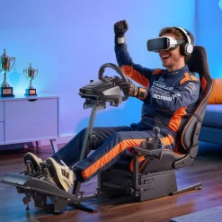 VEVOR Racing Wheel Stand, Heavy-Duty Simulator Cockpit Steering Wheel Stand, Fit Logitech G25, G27, G29, G920, G923, Thrustmaster T300RS, TX F458, T500RS, T3PA-PRO (F1/GT) and CSR Pedals
