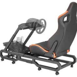 VEVOR Racing Wheel Stand with Wheels For Logitech G923/G920/G29, Heavy Duty Steel Driving Simulator Cockpit-Thrustmaster T248P, Steering Wheel Bracket & Foot Pedal Adjustable, Max Load 330 LBS