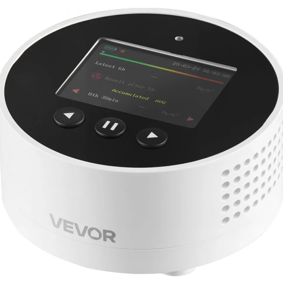 VEVOR Radon Air Quality Meter Detector for Home 3.3Bq/m³ to 37kBq/m³ Battery Powered