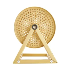 VEVOR Raffle Ticket Spinner, 11.6" x 6.6" Holds 2500 Tickets or 100 Ping Pong Balls, Raffle Drum Lottery Spinning Cage with Reinforced Handle, Stable Triangular Stand, for Events and Gatherings, Gold