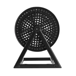 VEVOR Raffle Ticket Spinner, 11.6" x 6.6" Holds 2500 Tickets or 100 Ping Pong Balls, Raffle Drum Lottery Spinning Cage with Reinforced Handle, Stable Triangular Stand, for Events and Gatherings, Black