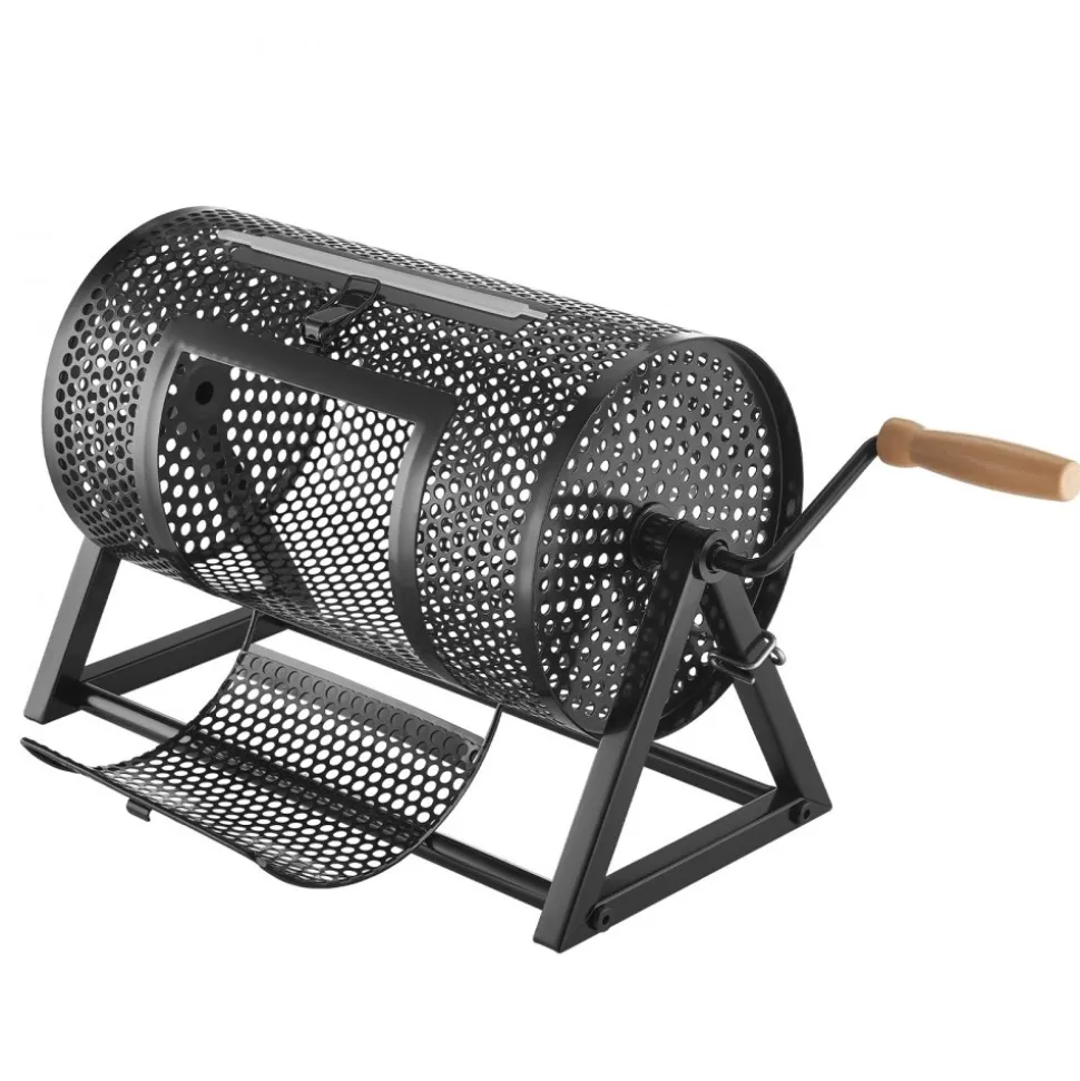 VEVOR Raffle Ticket Spinner, 11.6" x 6.6" Holds 2500 Tickets or 100 Ping Pong Balls, Raffle Drum Lottery Spinning Cage with Reinforced Handle, Stable Triangular Stand, for Events and Gatherings, Black