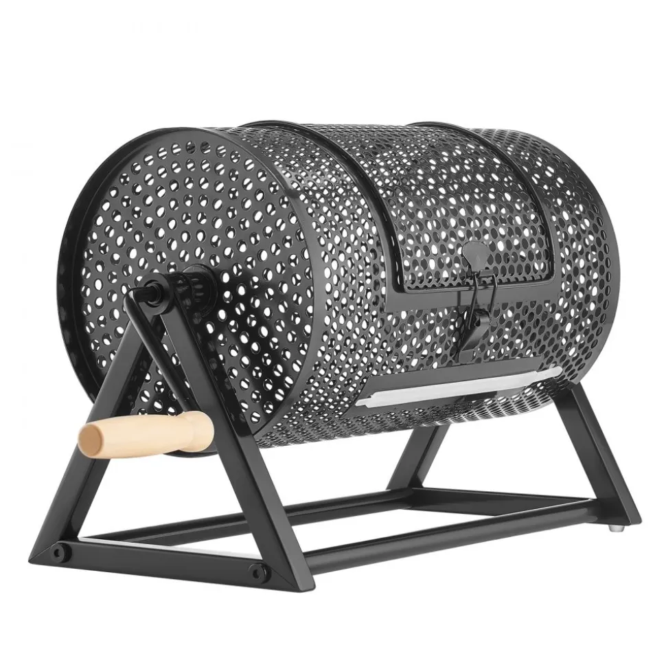 VEVOR Raffle Ticket Spinner, 11.6" x 6.6" Holds 2500 Tickets or 100 Ping Pong Balls, Raffle Drum Lottery Spinning Cage with Reinforced Handle, Stable Triangular Stand, for Events and Gatherings, Black