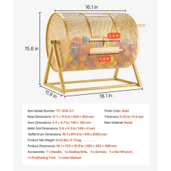 VEVOR Raffle Ticket Spinner, 16.1