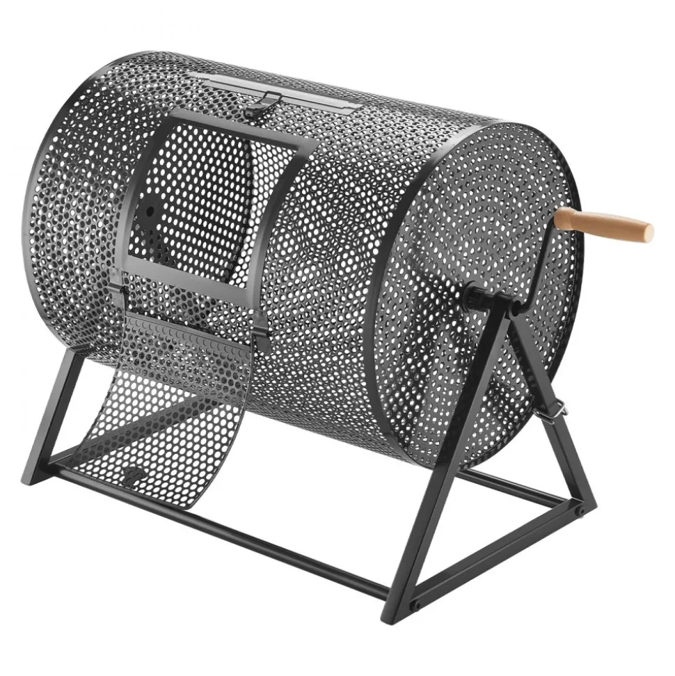 VEVOR Raffle Ticket Spinner, 16.1" x 11.9" Holds 5000 Tickets or 200 Ping Pong Balls, Raffle Drum Lottery Spinning Cage with Reinforced Handle, Stable Triangular Stand, for Events, Gatherings, Black
